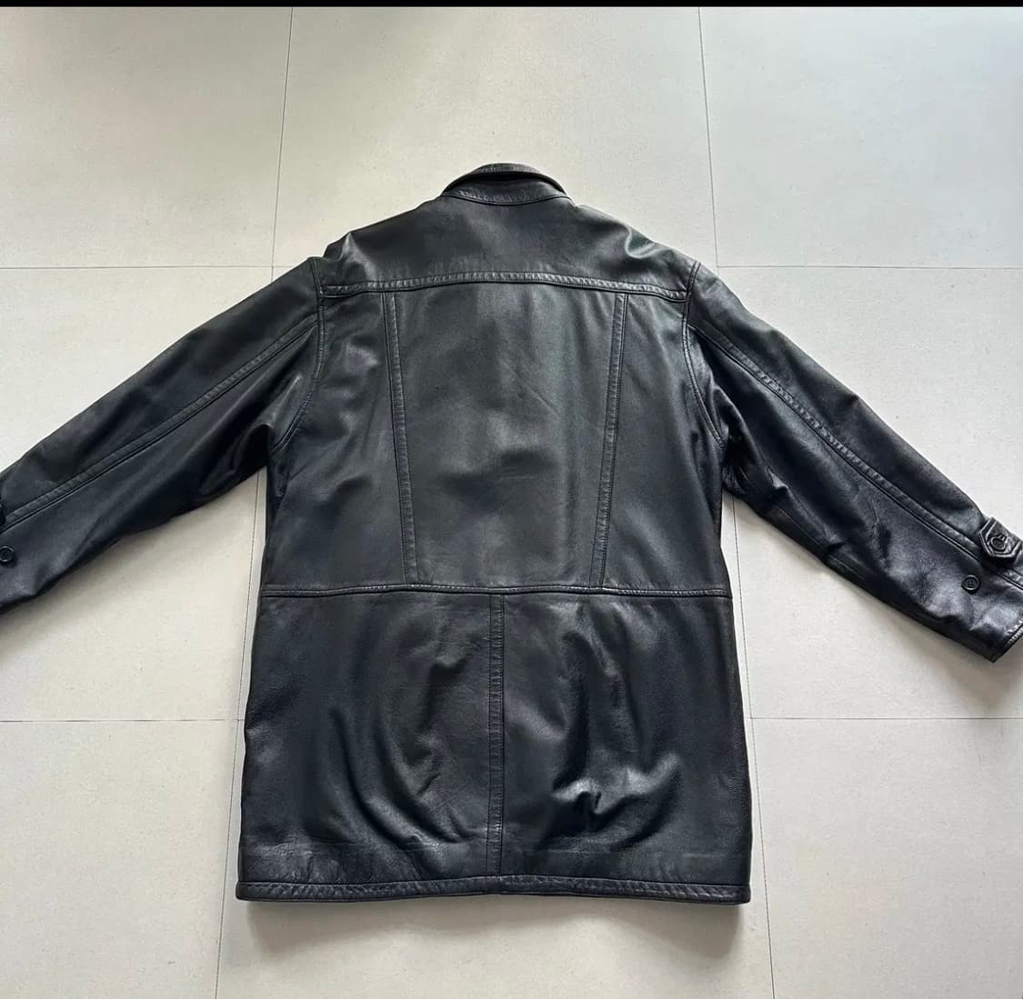 80s 버버리 레더 코트 상품이미지2