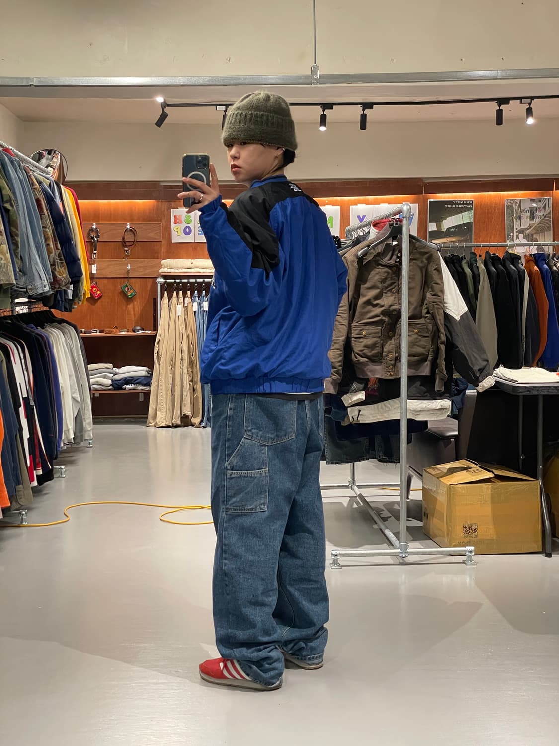 빈티지 V넥 바람막이 웜업   상품이미지5