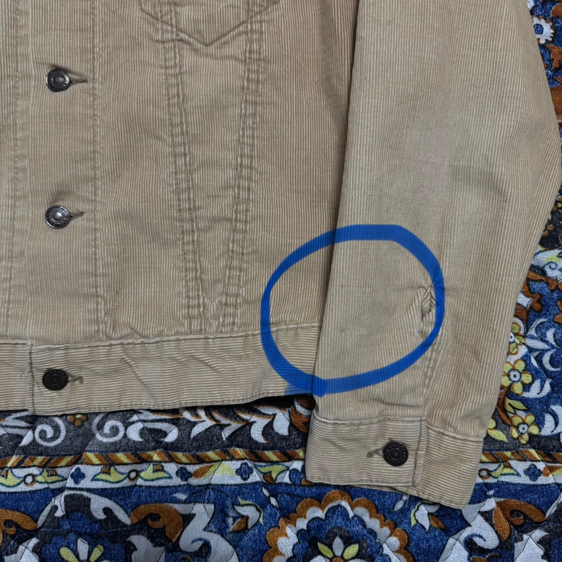 빈티지 70s USA 리바이스 코듀로이 자켓 베이지 상품이미지5