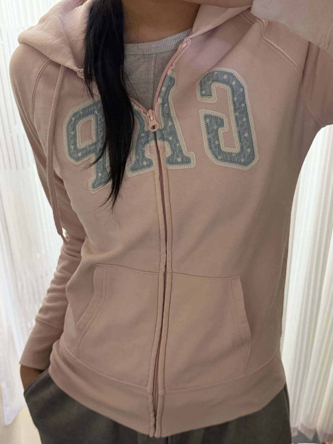 갭 연핑크 후드집업 s  상품이미지1