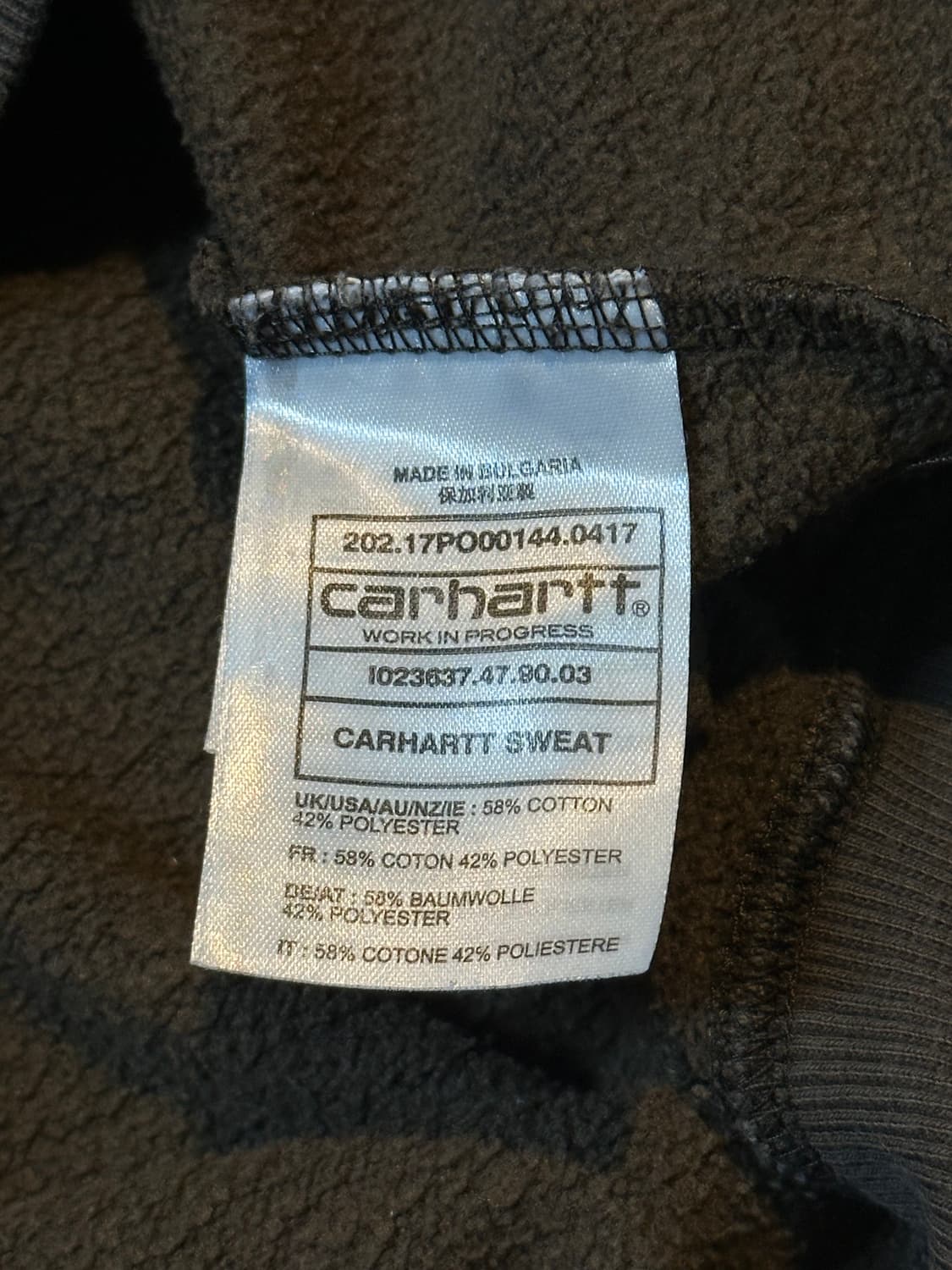 칼하트 WIP 스펠아웃 아치로고 맨투맨 브라운 상품이미지5