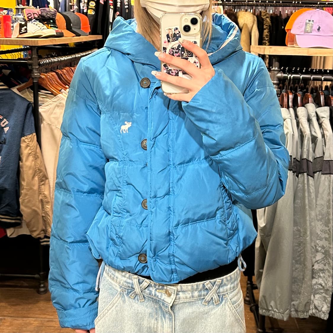 [HI] 아베크롬비 숏패딩 블루  상품이미지1