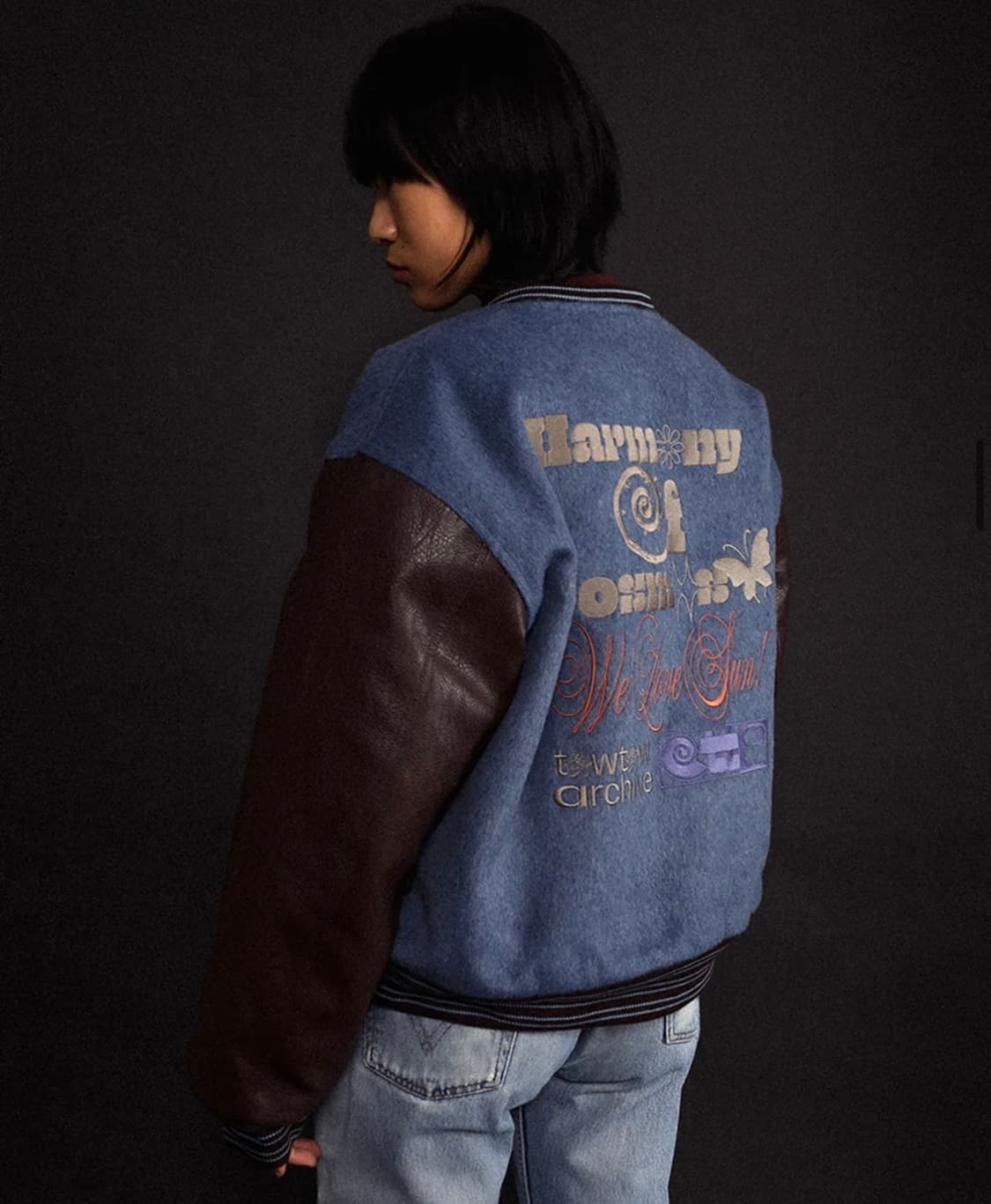 토우토우아카이브 그랜파스 바시티자켓 블루&월넛 상품이미지1