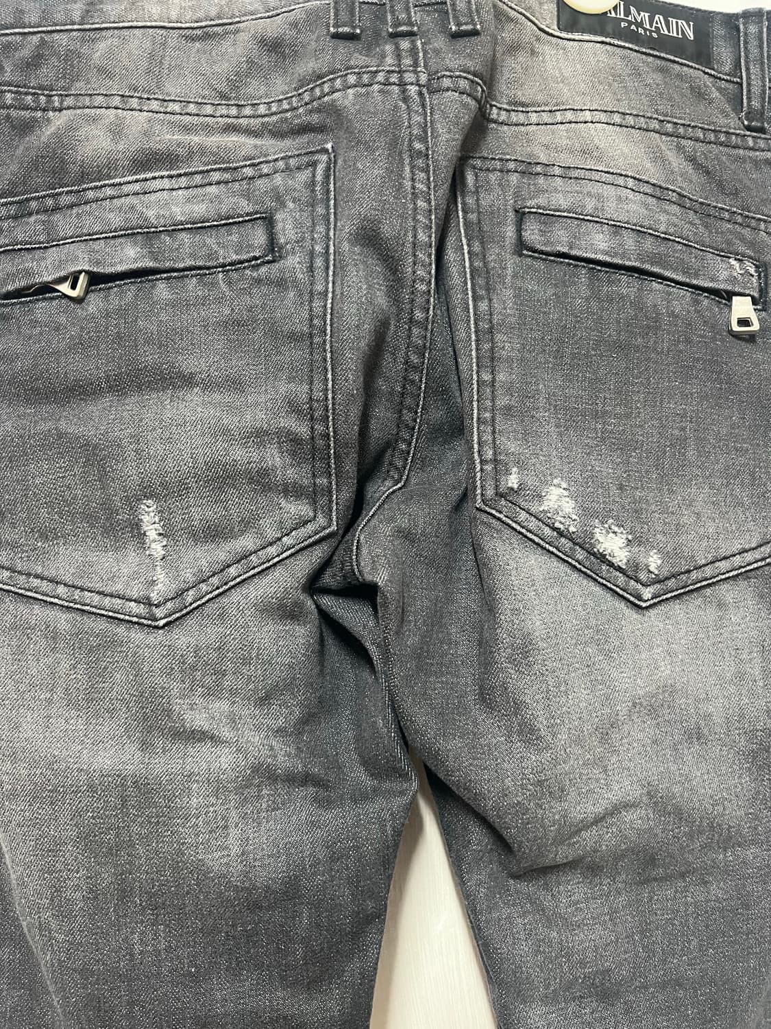 발망 메인라벨 6포켓 슬림 바이커진 32사이즈 흑청 빈티지 상품이미지10