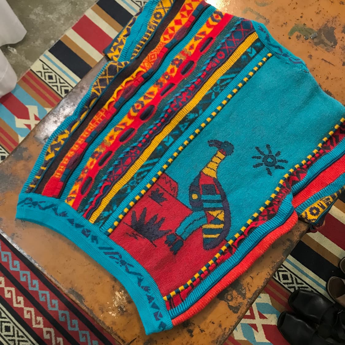 호주 빈티지 청록색 아이코닉 패컨 퓨어 울 스웨터 여성 66 남성 100 상품이미지5