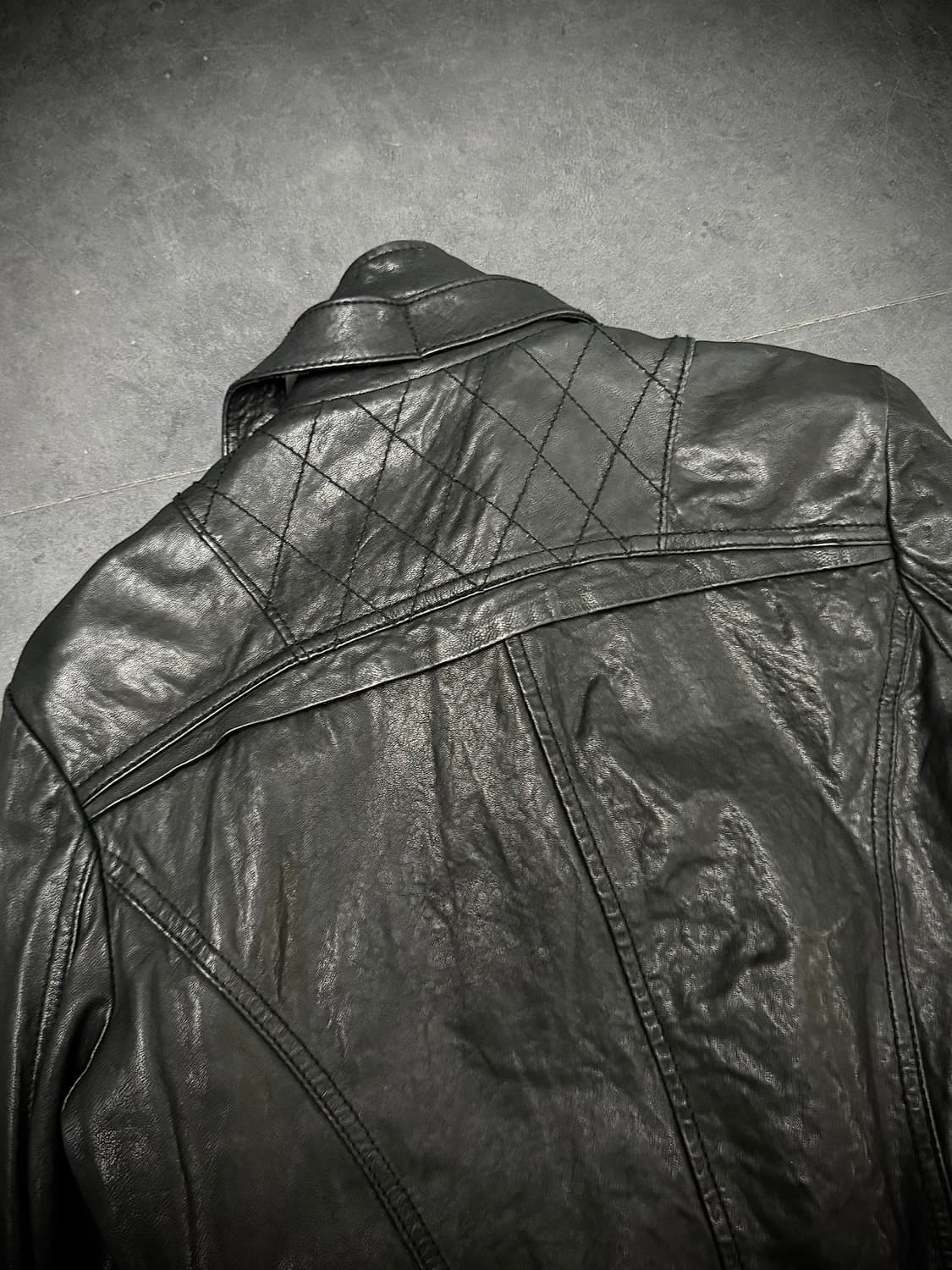 Real leather stitch jacket 상품이미지9