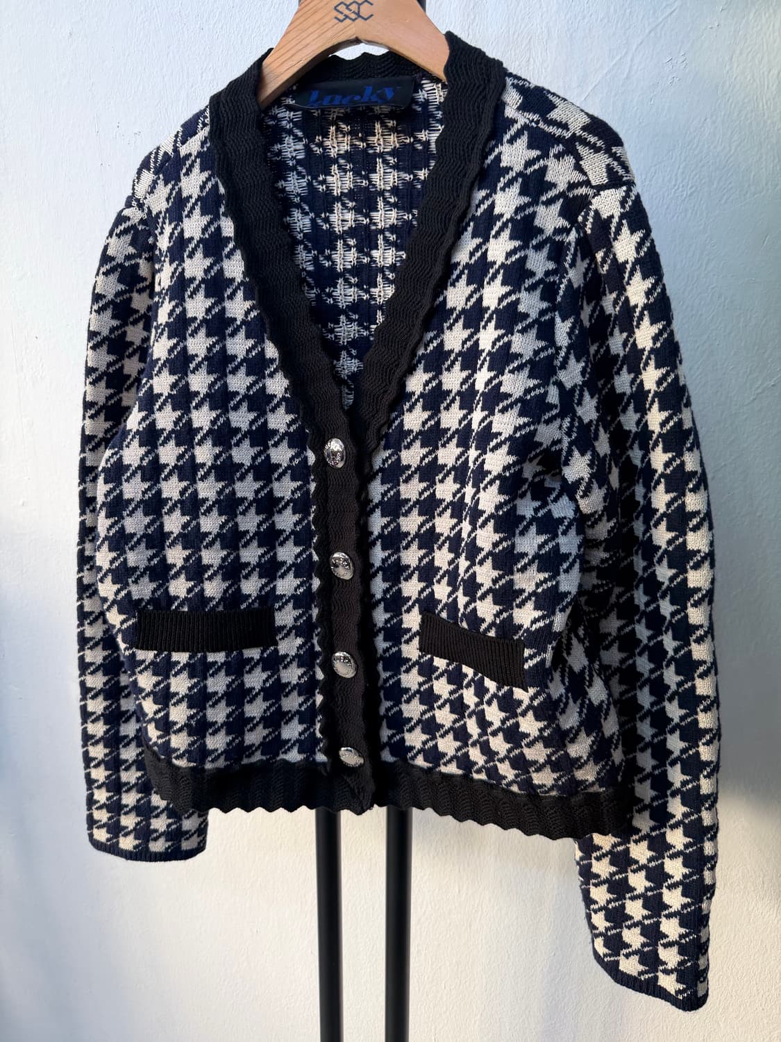 정품) 럭키슈에뜨 21ss 하운드체크 가디건 F 상품이미지3