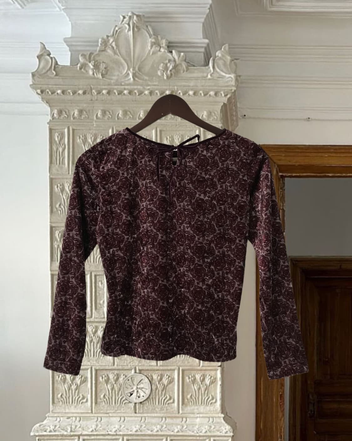 vintage velvet pattern top 상품이미지9