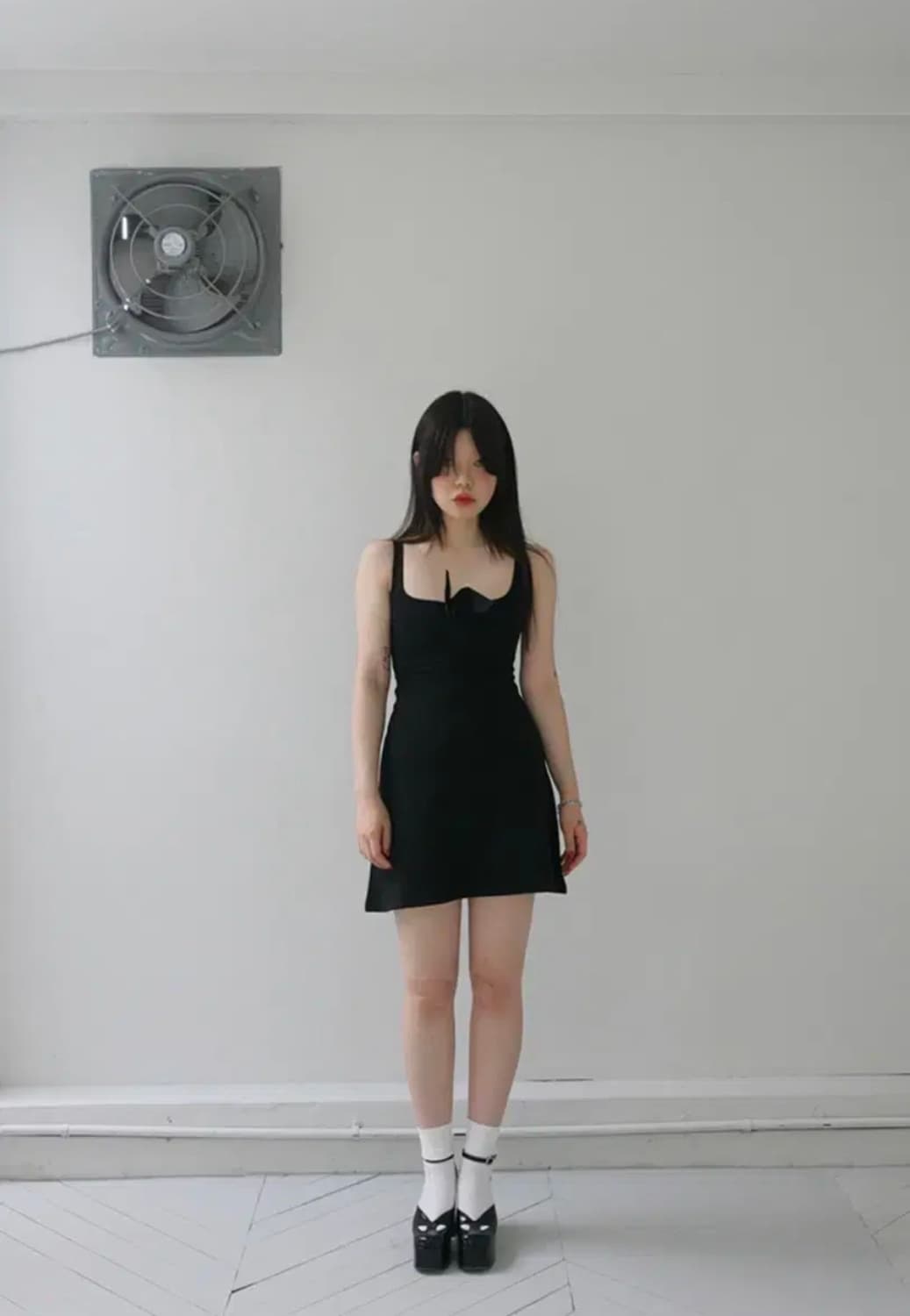 새상품) 프레클 슬리브리스 스트레치 드레스 블랙 상품이미지1