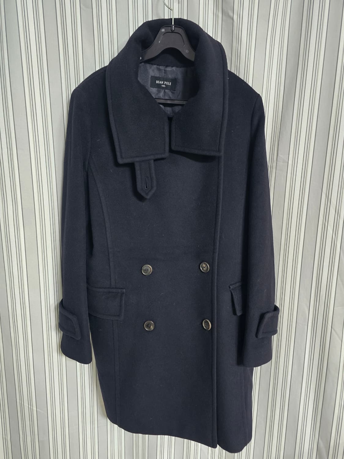(100) 빈폴 네이비 캐시미어 여성모직 코트 상품이미지2