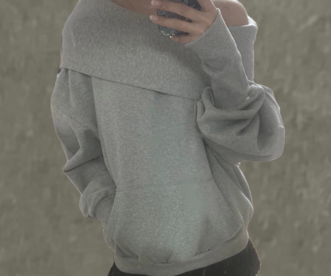 오프숄더 기모 후드티 상품이미지3