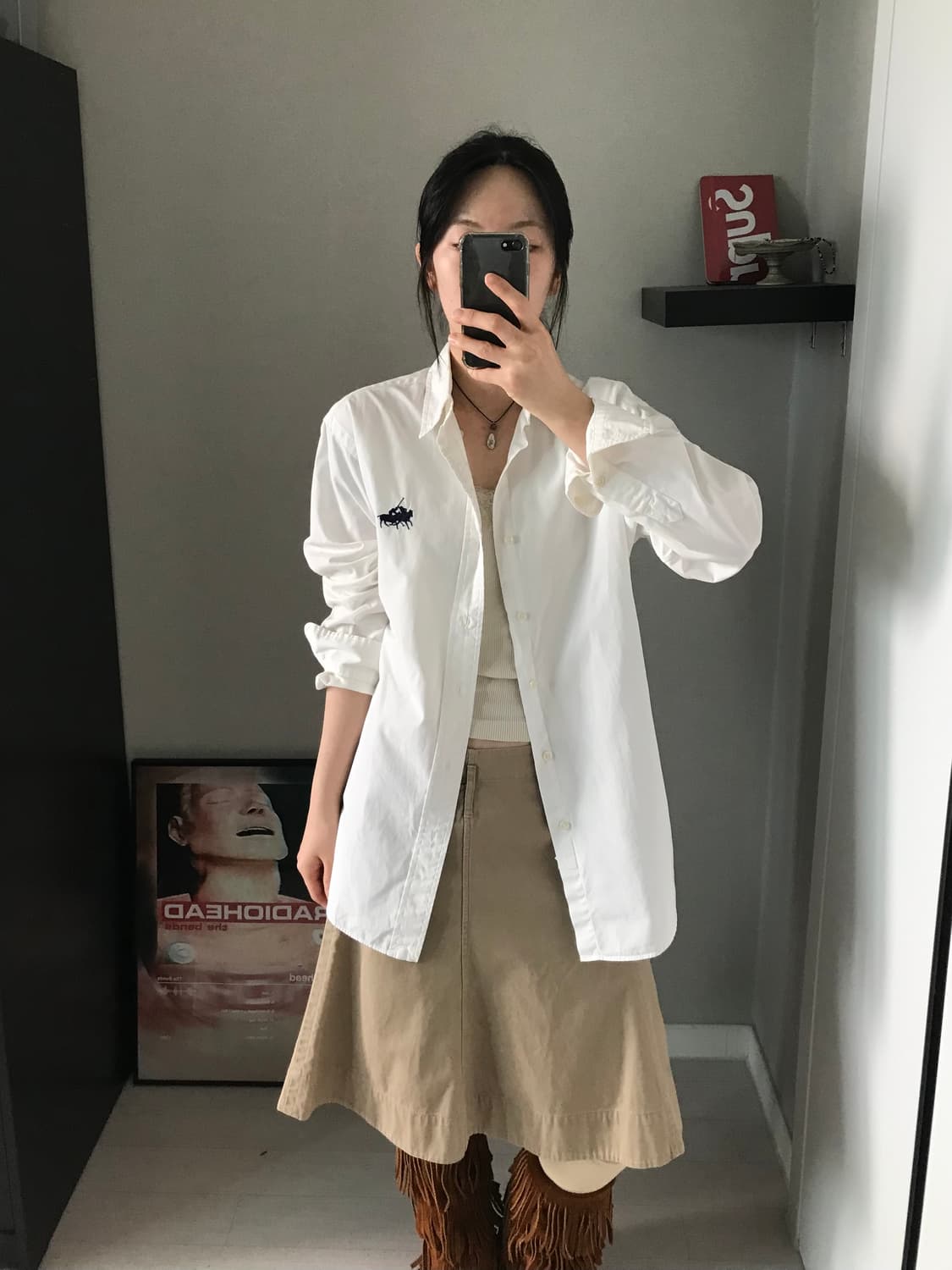 폴로 랄프로렌 더블포니로고 화이트 셔츠 상품이미지1