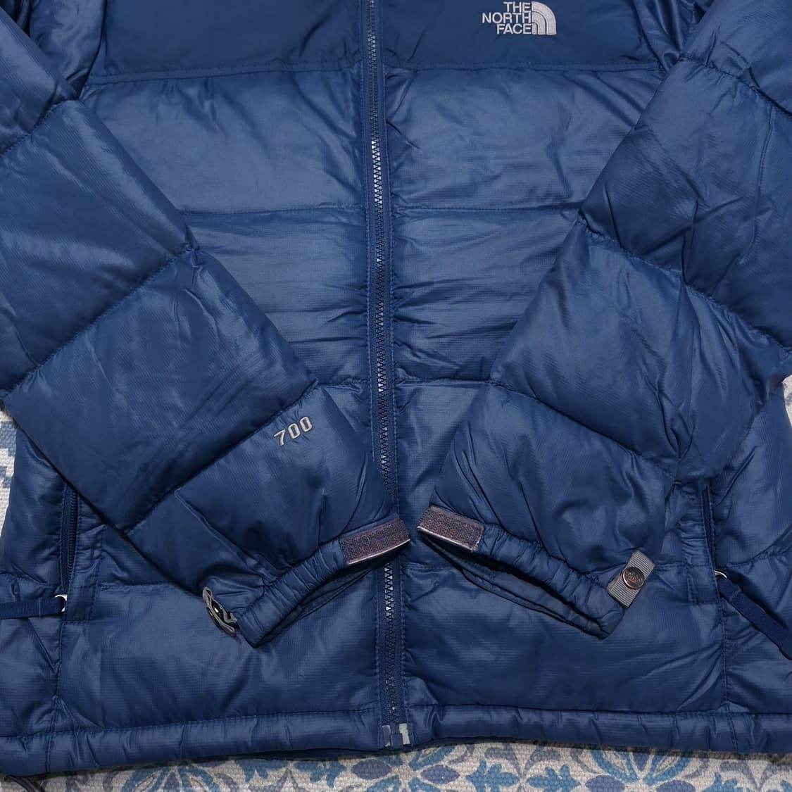 노스페이스 700 블루 톤톤 자수로고 눕시 거위털 구스다운 패딩 점퍼 상품이미지6