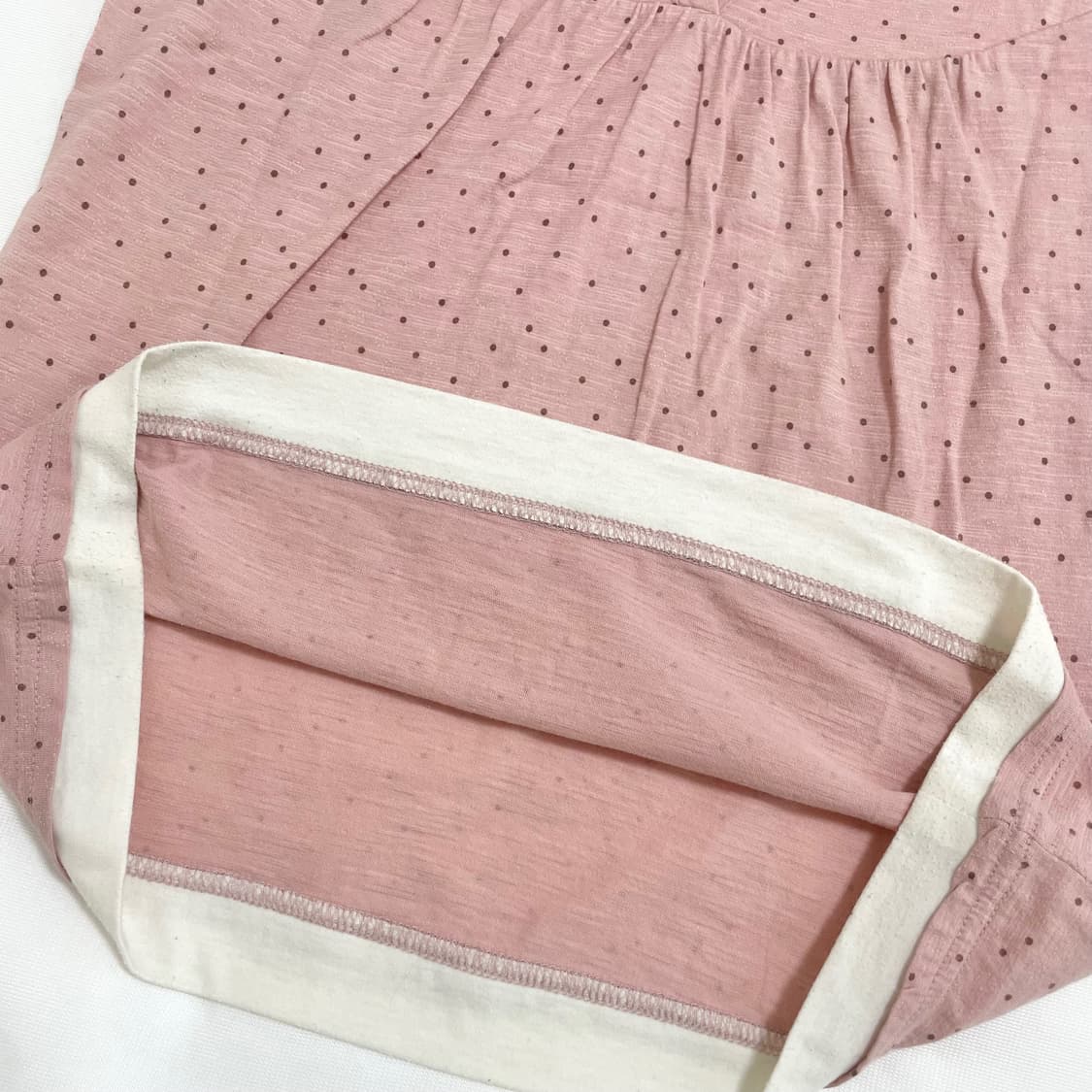 일본빈티지 너드 모리깔 핑크 도트 레어이드탑 러블리히메 도트탑 도트반팔 상품이미지8