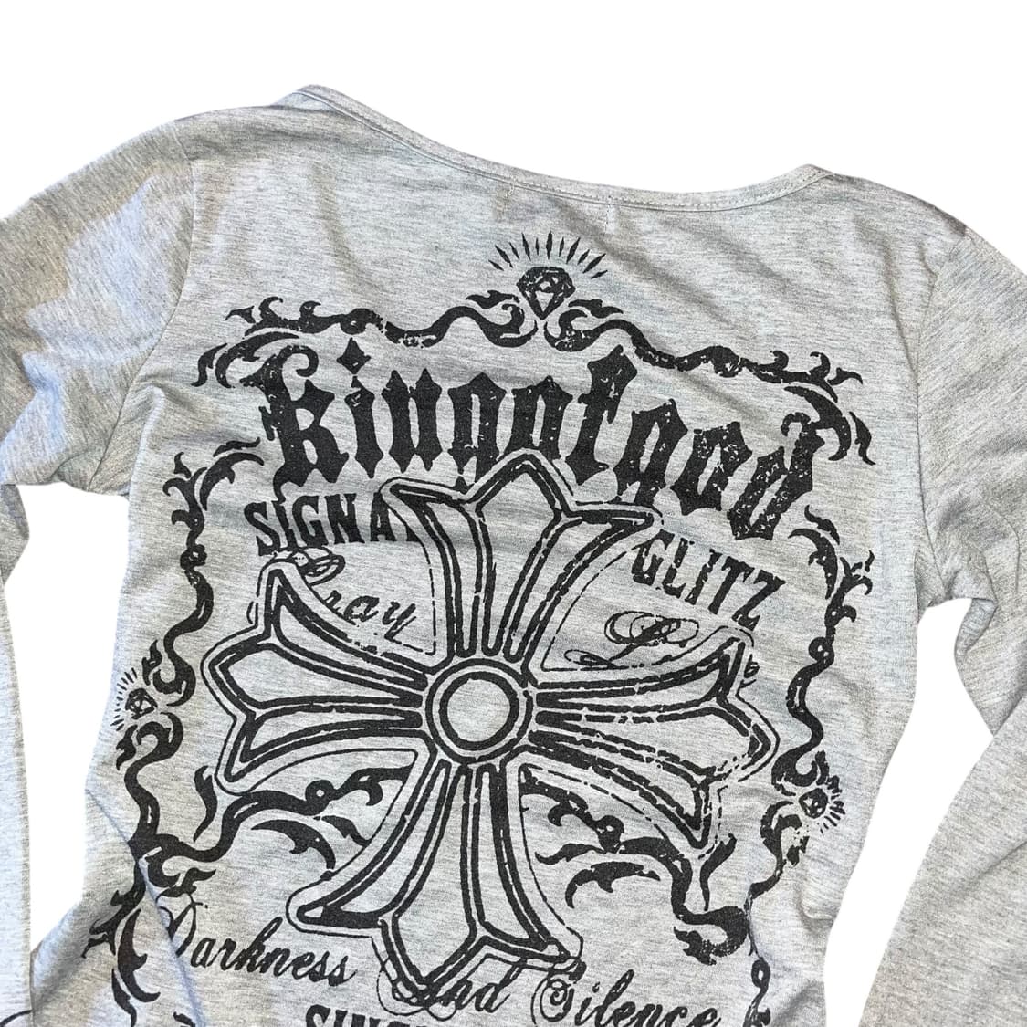 십자 프린팅 큐빅 긴팔티 펑크y2k갸루 상품이미지2