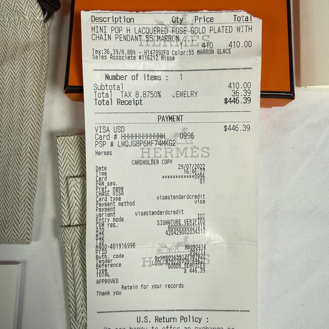 [풀구성]에르메스 미니 팝아슈 펜던트 네크리스 목걸이 상품이미지9