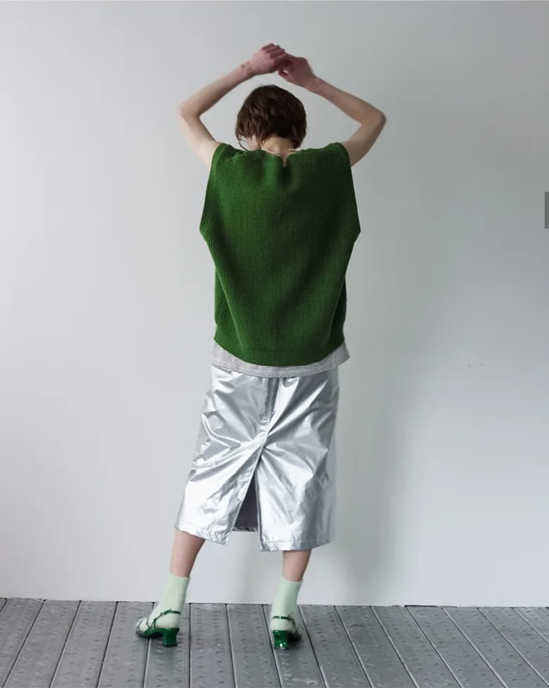 [판매](M)문선 에센셜 아가일 홀 니트 베스트 - 포레스트 상품이미지4