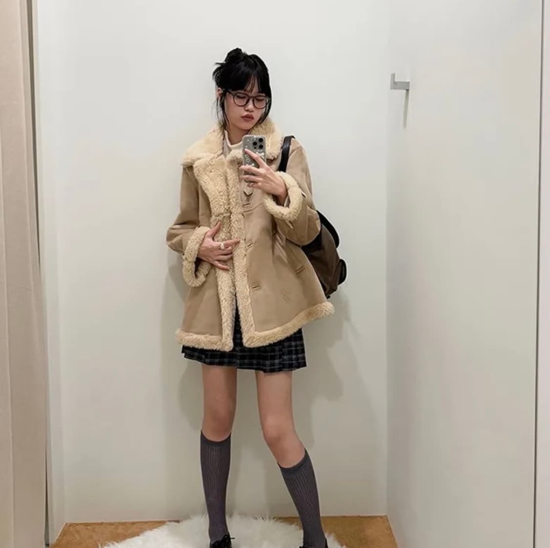 suede mustang coat-beige 상품이미지1