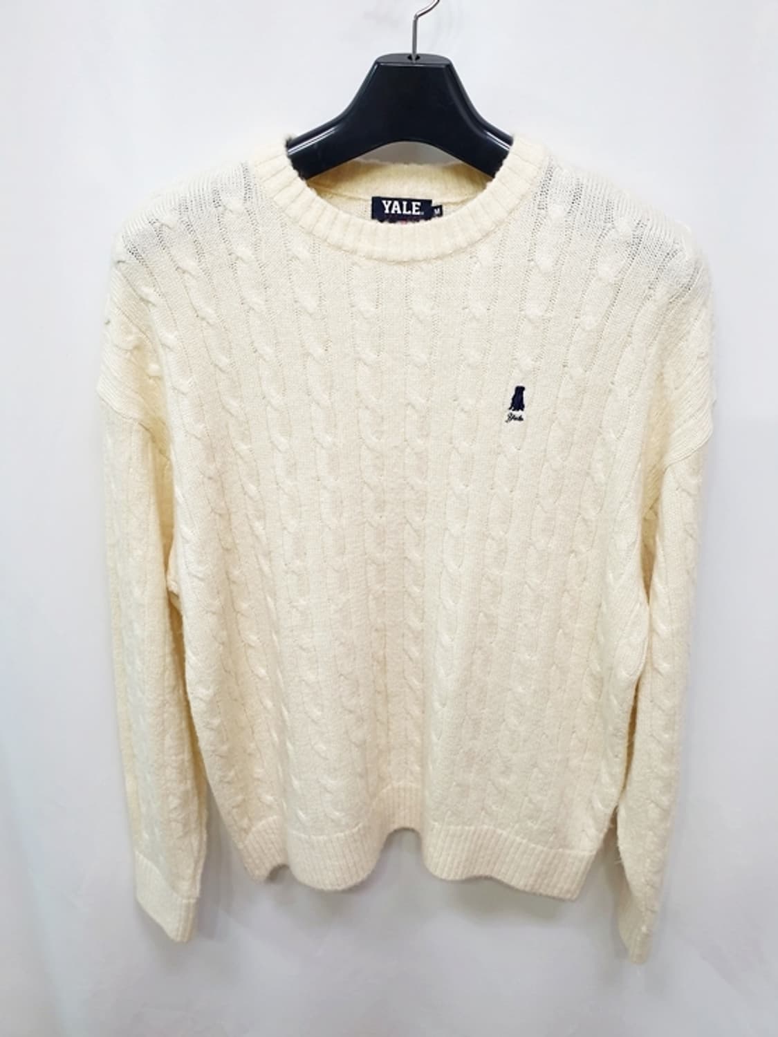 예일 남성 케이블 오버핏 니트 아이보리 프리 상품이미지1