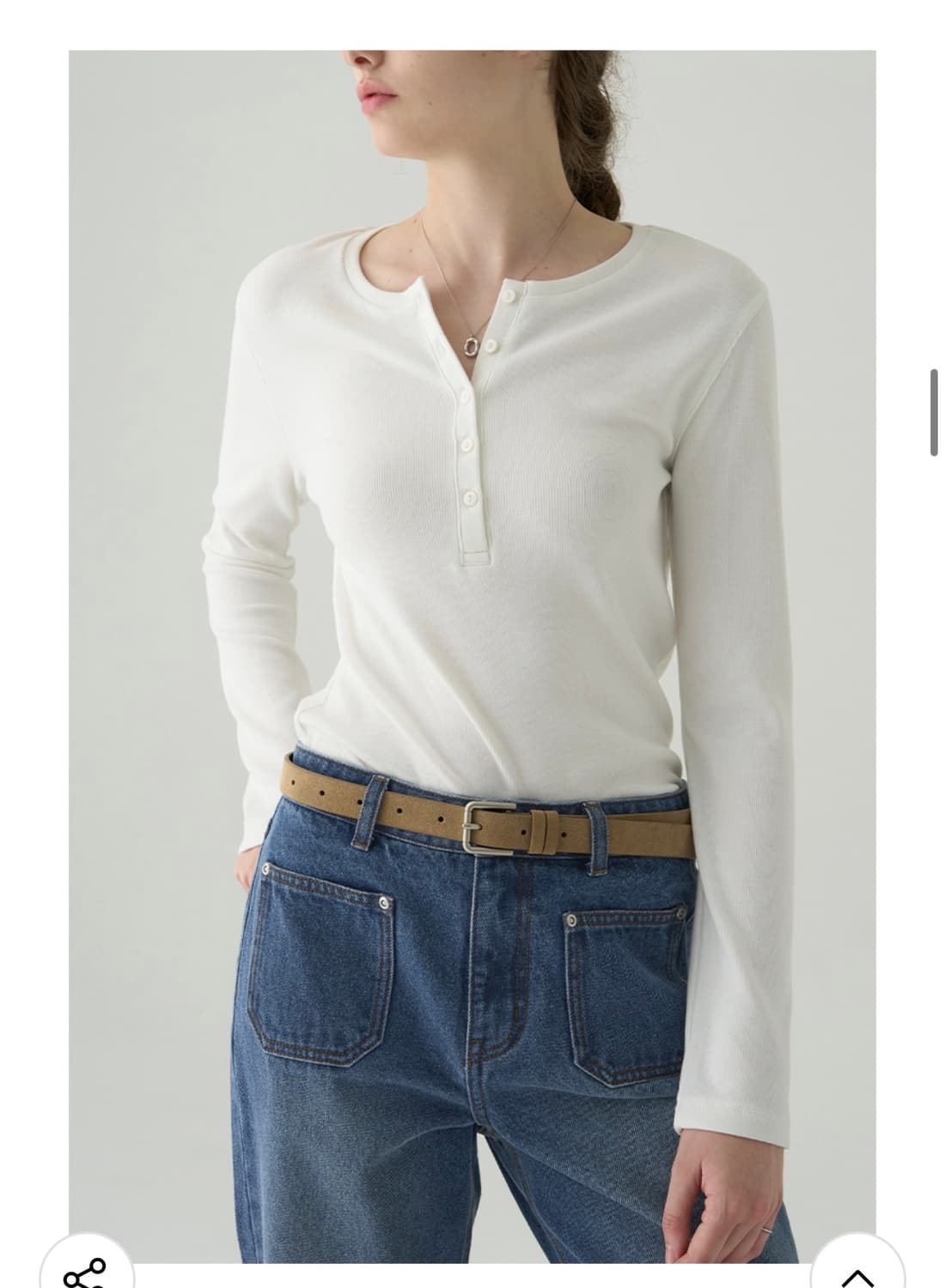 (새상품)(S) 드로우핏 우먼 패치 포켓 세미 와이드 데님 팬츠 상품이미지5