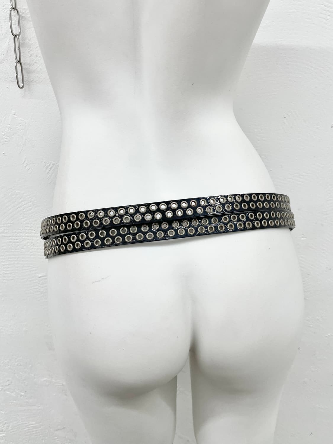 락시크 펀칭 큐빅 버클 벨트 상품이미지6