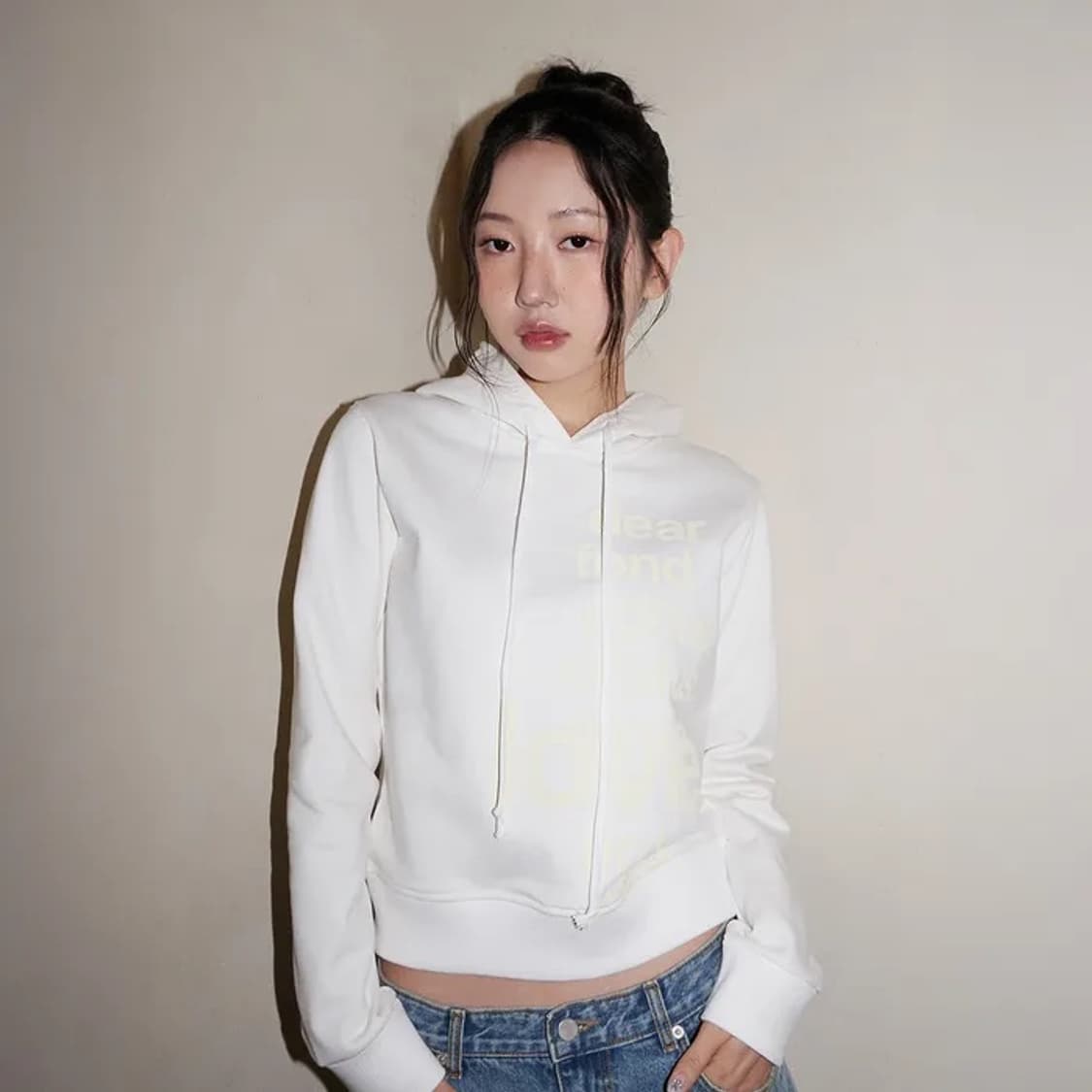 오피쉬 레터링 후드 화이트 2사이즈 상품이미지1