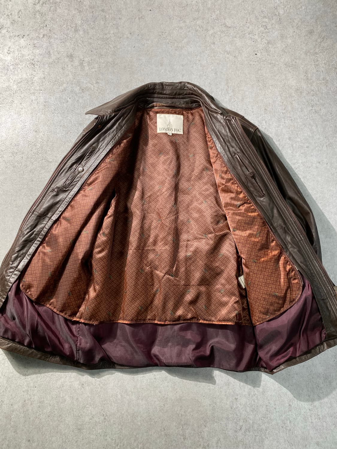 [90-95] 90s London Fog 런던포그 브라운 양가죽 레더코트 상품이미지3
