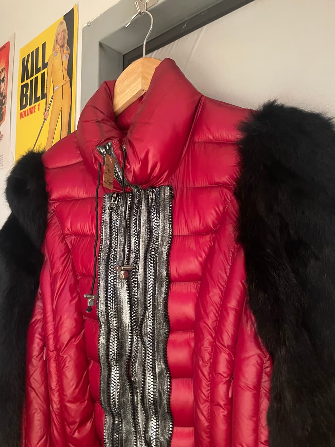 VTG velvet 70 퍼 소매 구스패딩 자켓 상품이미지2