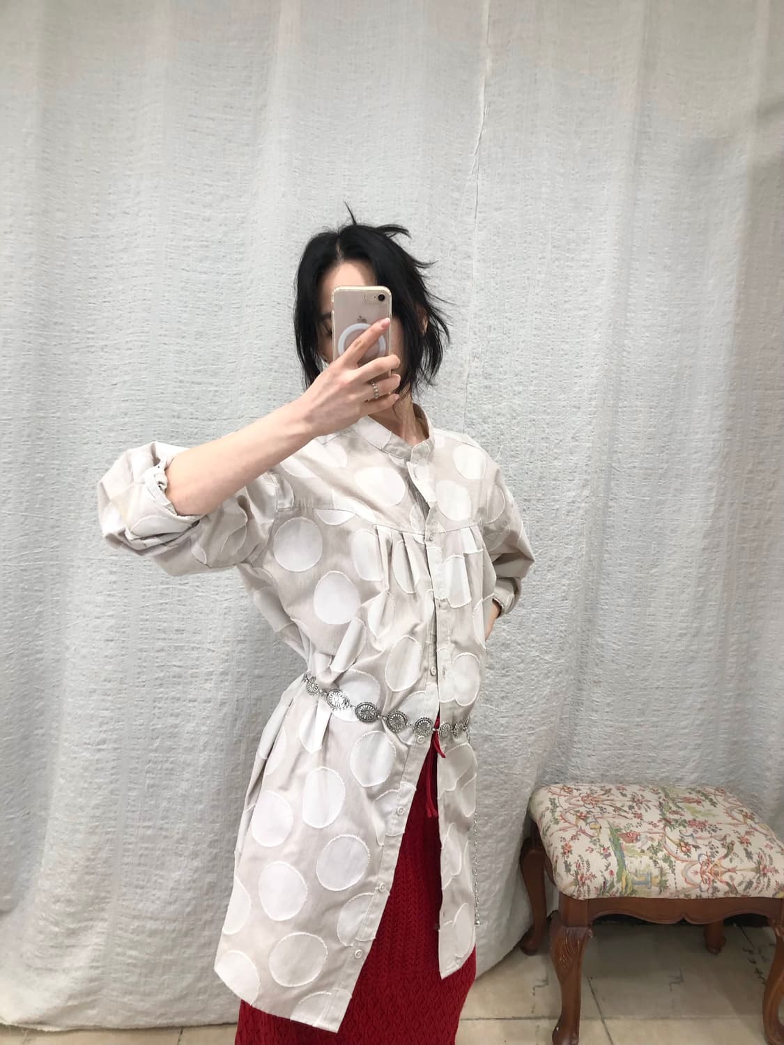 Big polka oversize shirts 상품이미지1