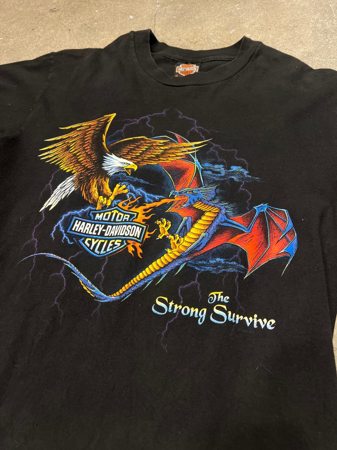 90’s 할리데이비슨 빈티지 반팔티 블랙 M  상품이미지2