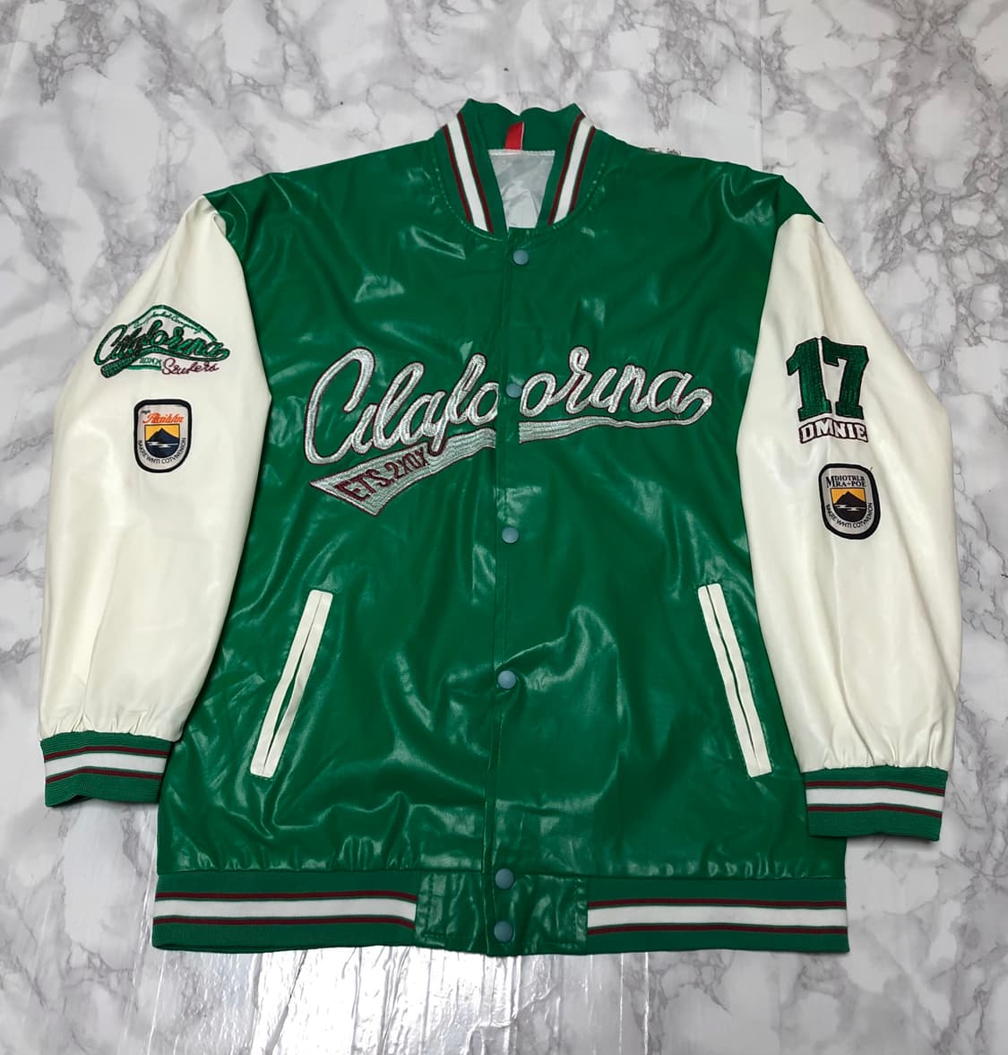 빈티지 바시티 자켓 캐롤라이나 퓨어그린 상품이미지1