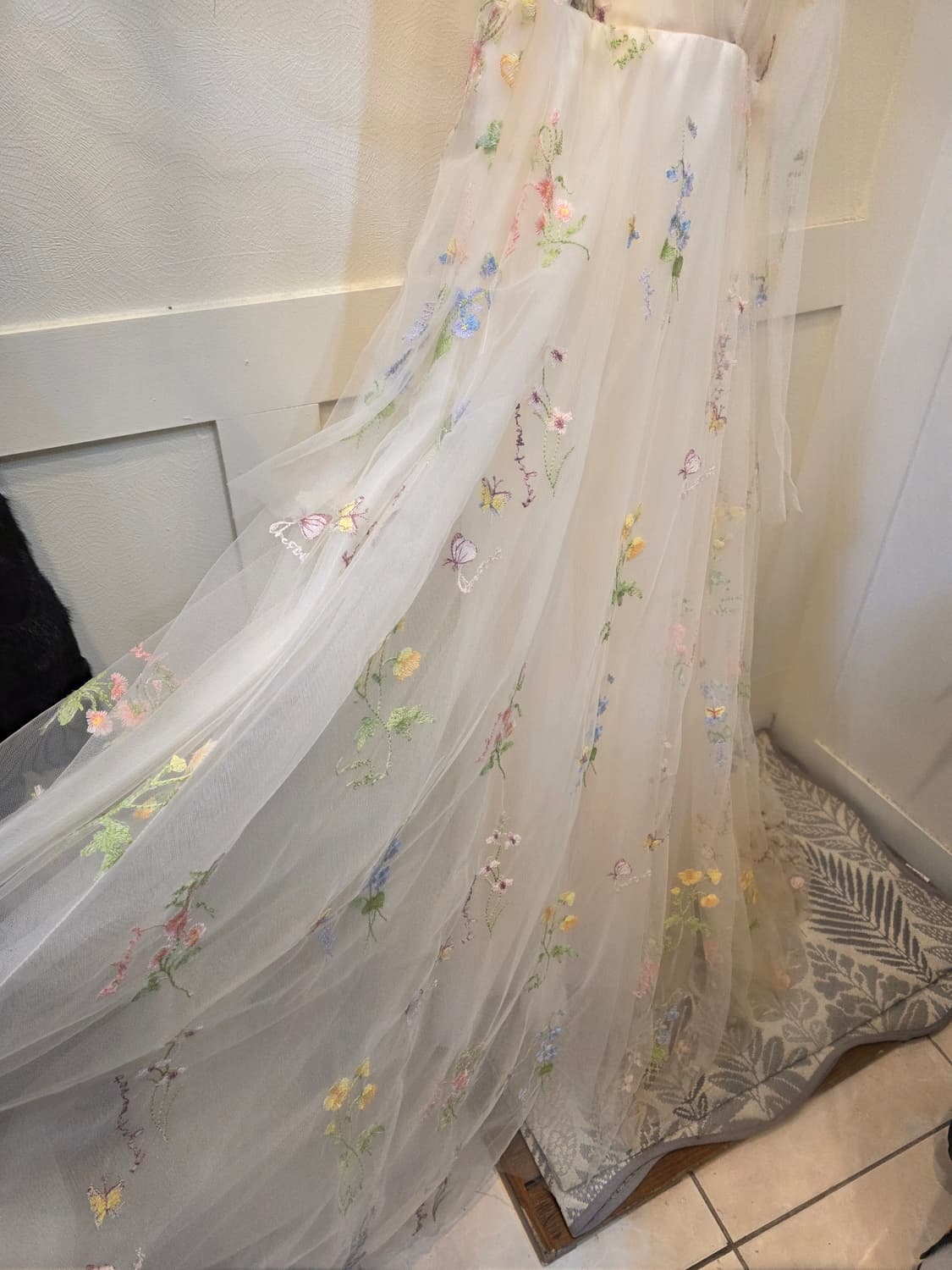 플라워 자수 롱 원피스 상품이미지4