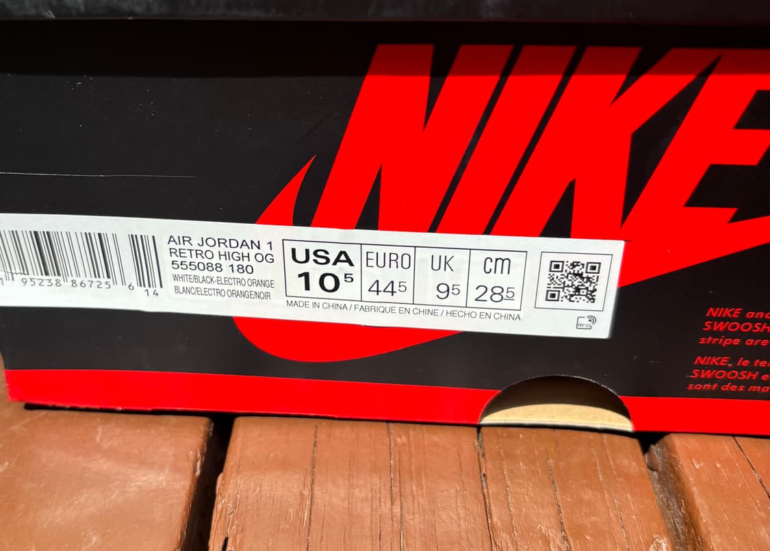 나이키 에어조던 1 레트로 하이 OG 285mm 풀박스 판매 상품이미지6