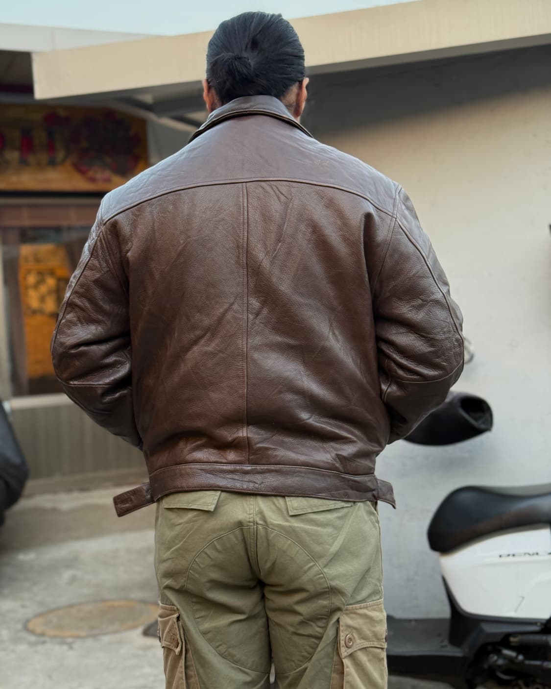 00‘s Structure 레더 봄버 자켓 L 상품이미지9