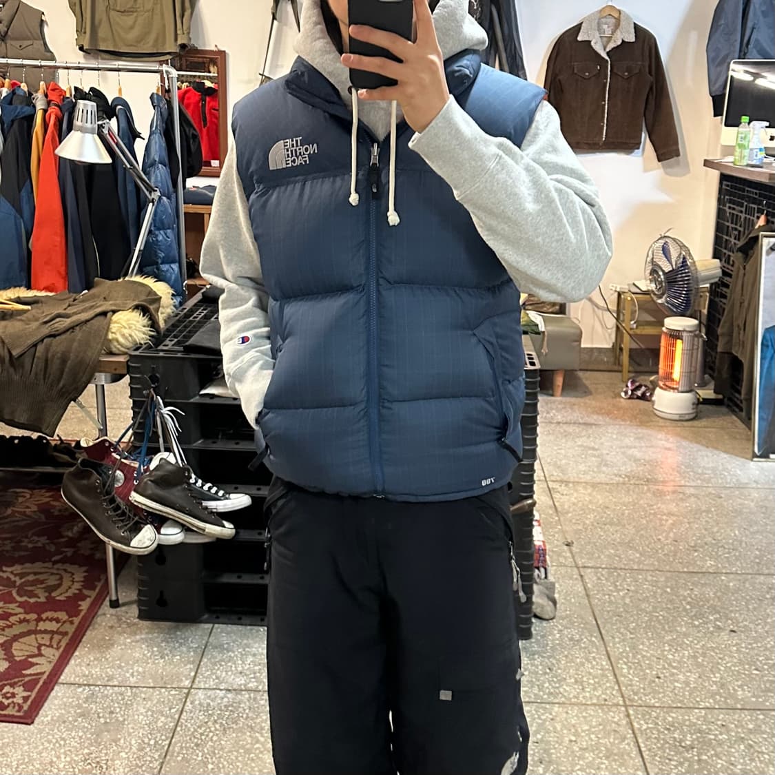 노스페이스 체크 눕시 베스트 상품이미지1