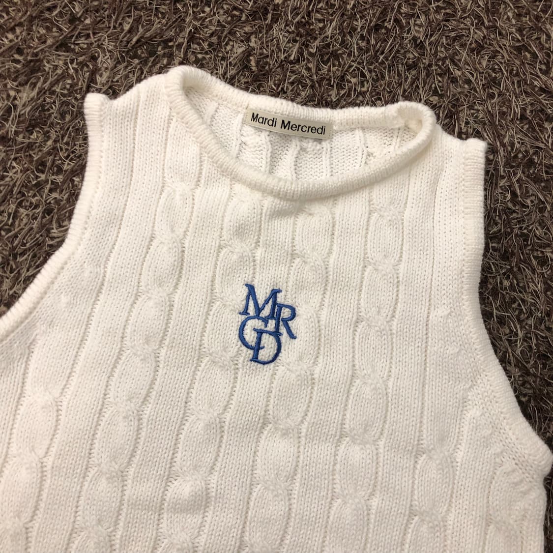 마르디메크르디 꽈배기 케이블 니트 베스트 조끼 상품이미지2