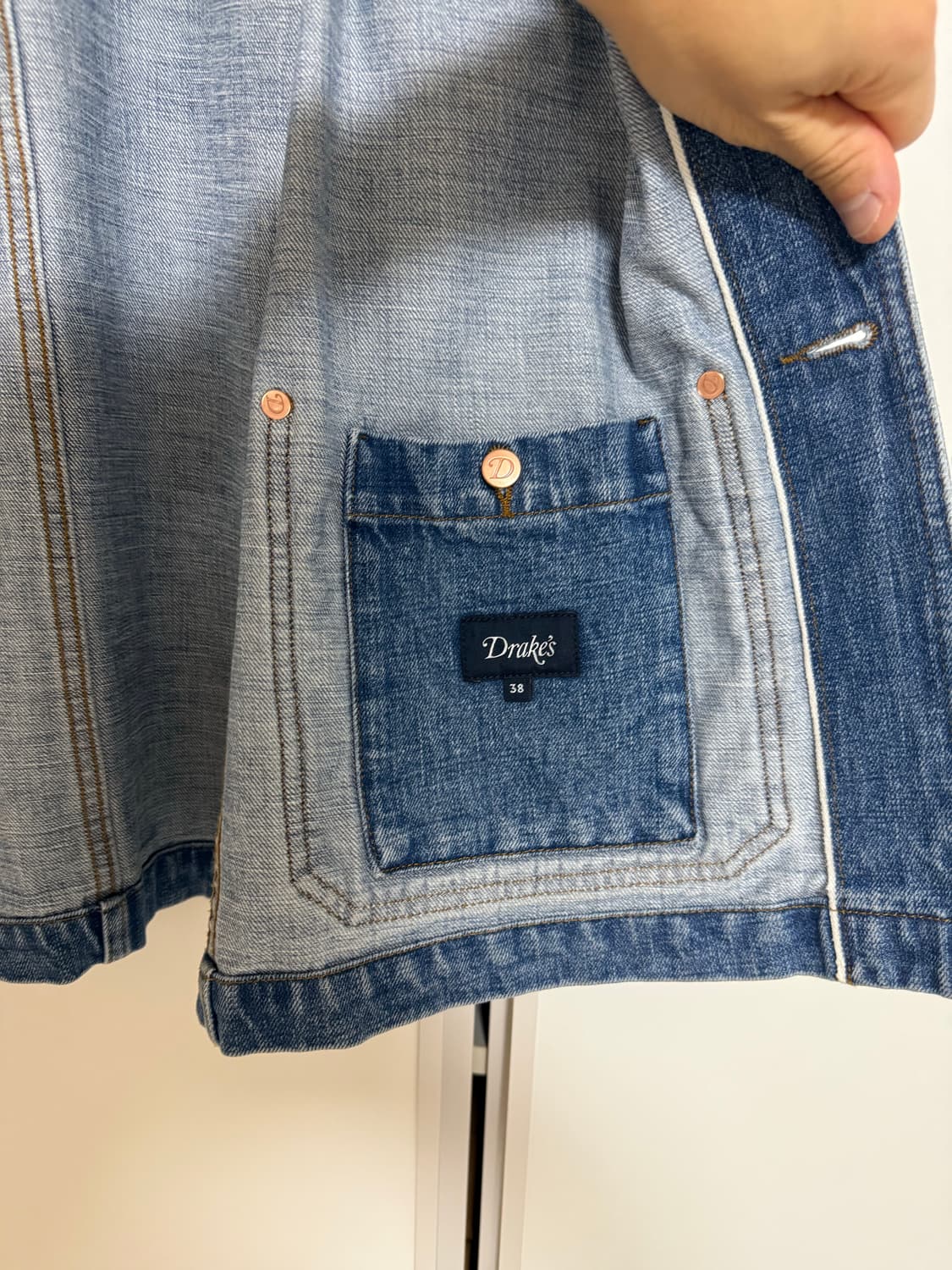 드레익스 블리치 워시 데님 초어 자켓 - 38(100) 사이즈 상품이미지3