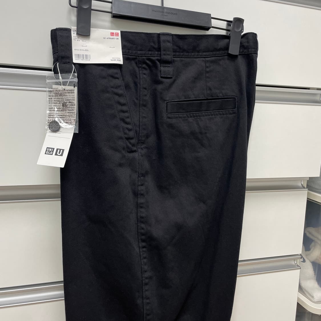 유니클로 와이드핏치노팬츠 블랙(88) 상품이미지2