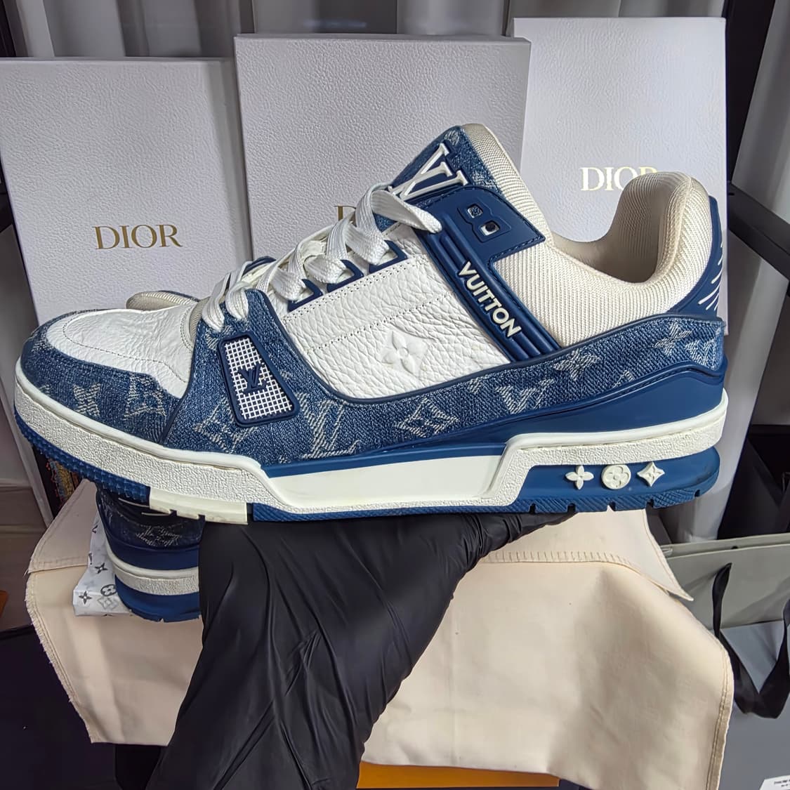 {클로젯}[8.5][풀구성]루이비통 LV트레이너 모노그램 데님 블루 상품이미지5