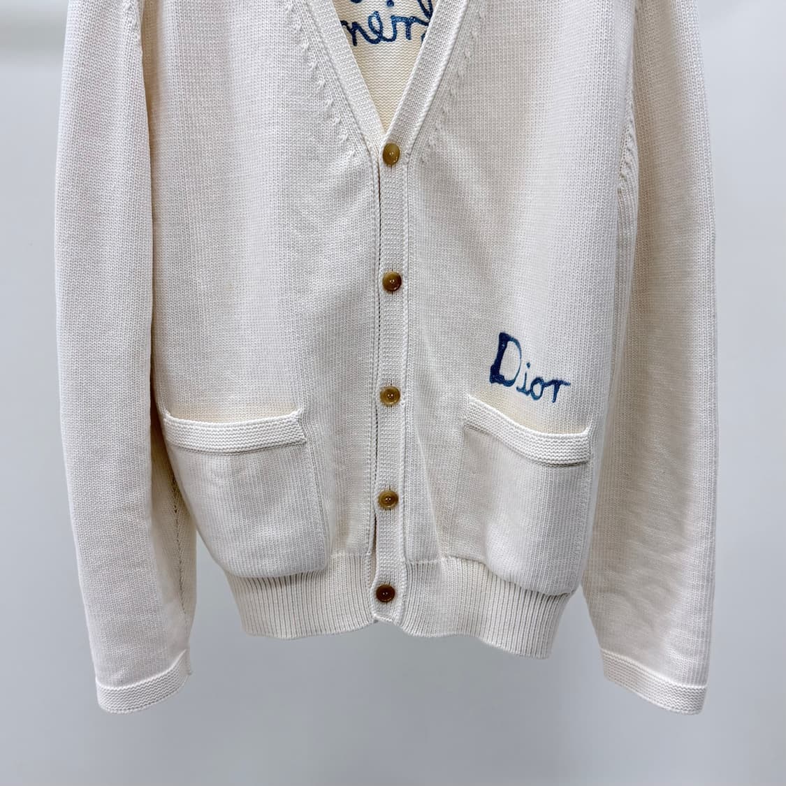 [S급/3XL] 디올 X 힐튼 넬 코튼 자수 블렌드 가디건 화이트 상품이미지4