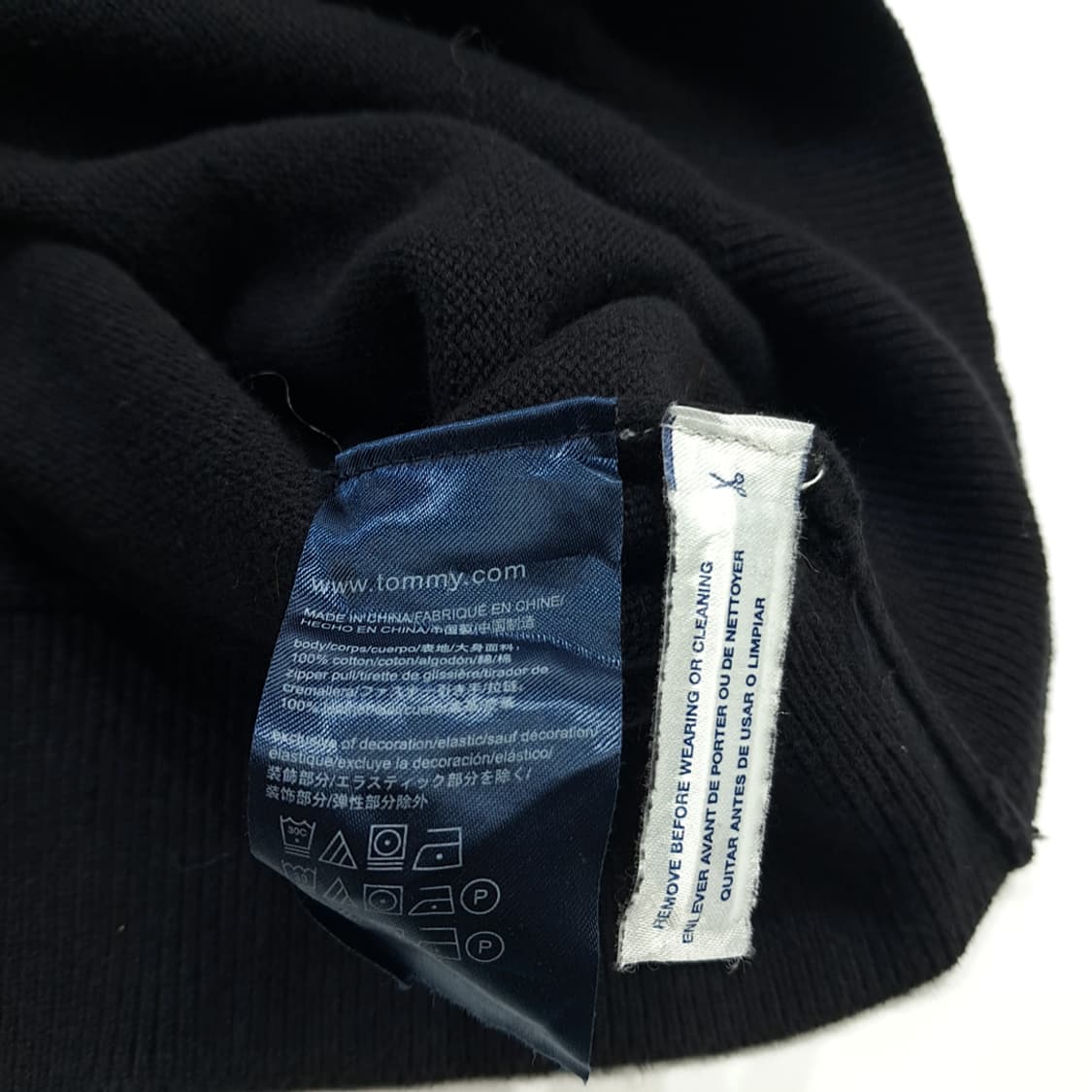 CN707 2XL 타미힐피거 블랙 하프집업 니트 스웨터 상품이미지6
