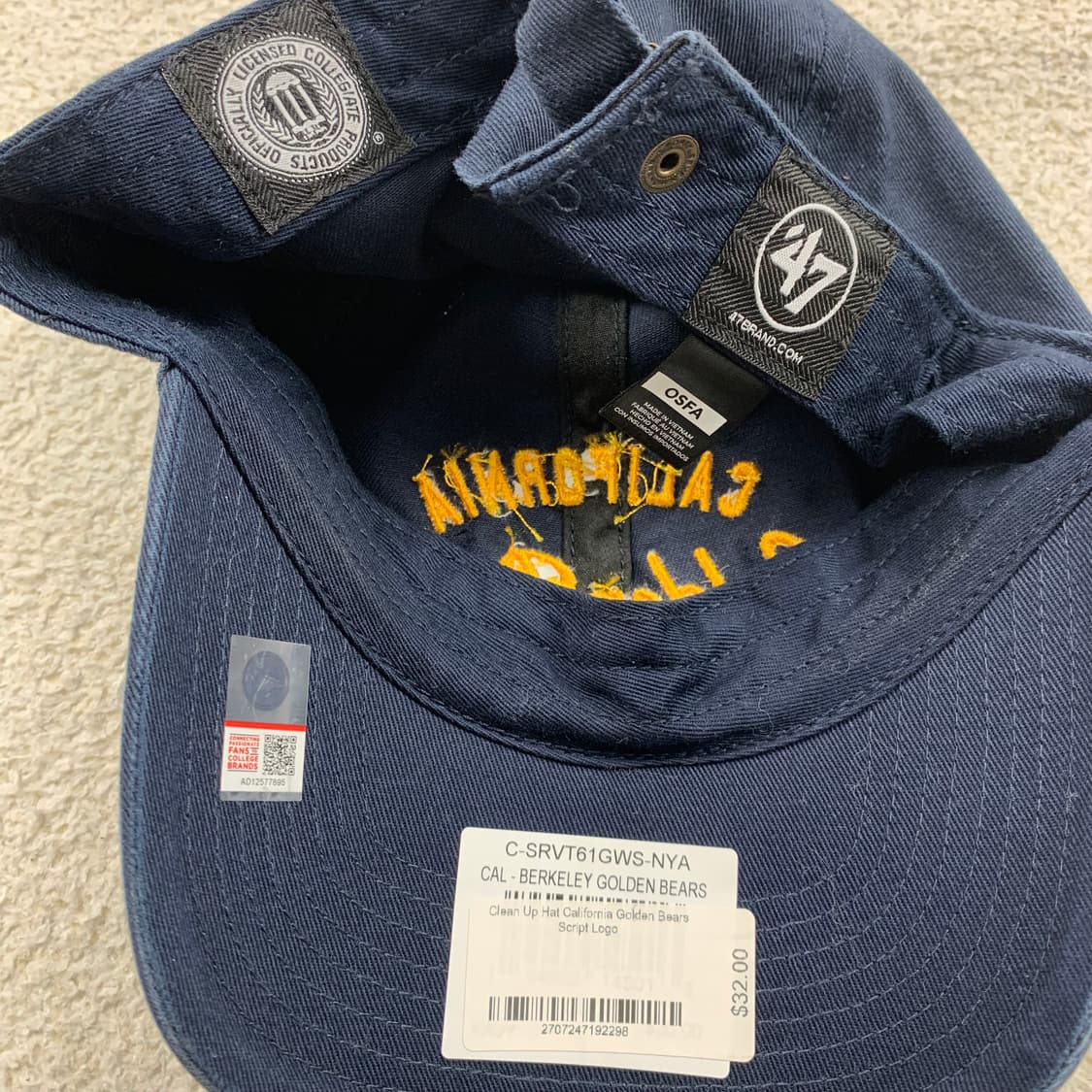 47브랜드 캘리포니아 골든 베어스 칼리지 볼캡 네이비 상품이미지5