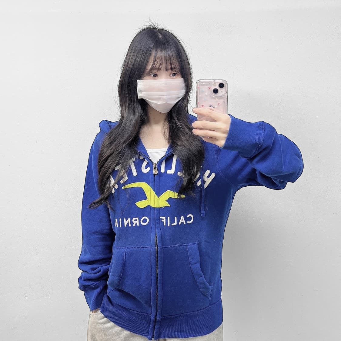 홀리스터 아치 로고 후드집업 블루 상품이미지1