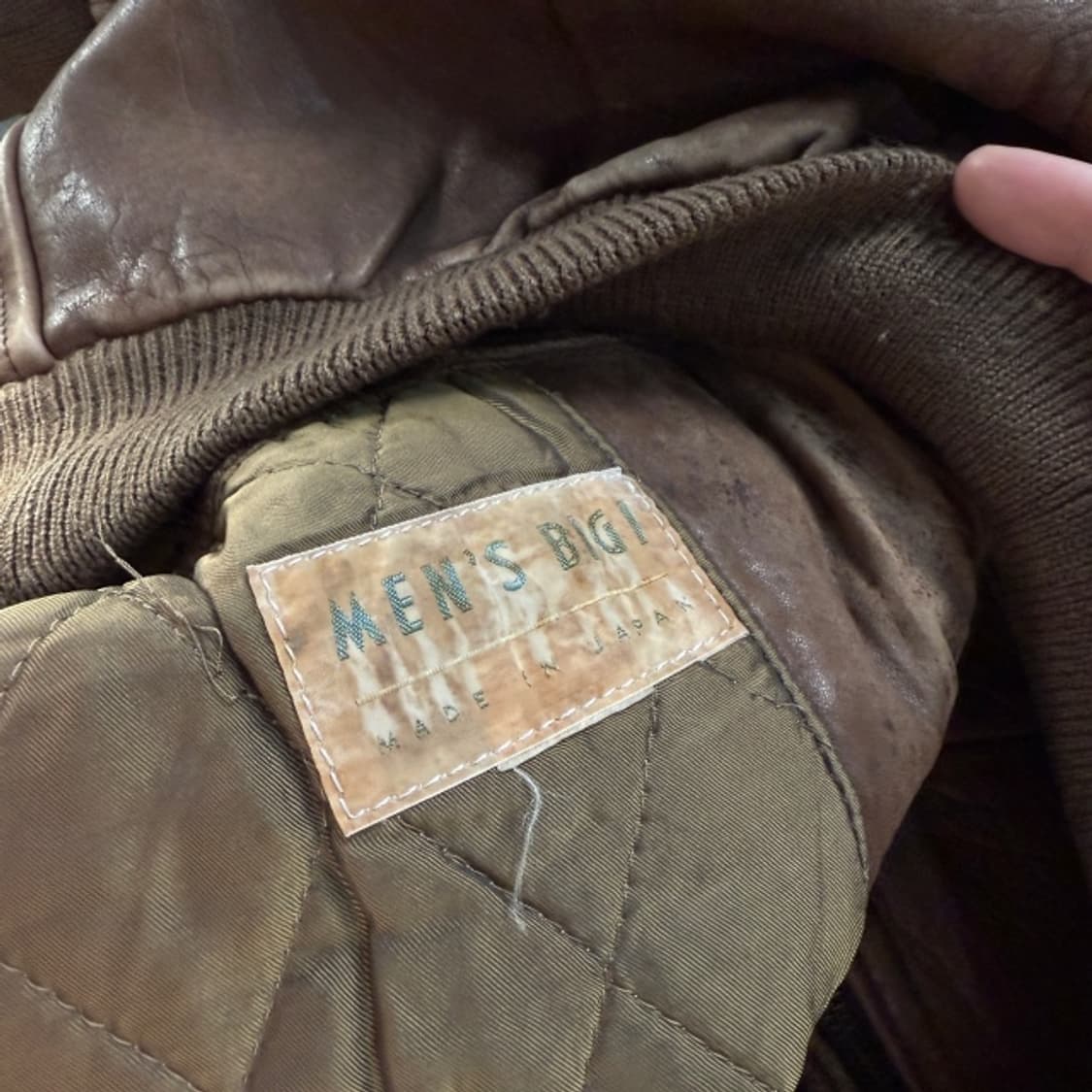 100 멘즈비기 Men's Bigi 양가죽 봄버 자켓 상품이미지5