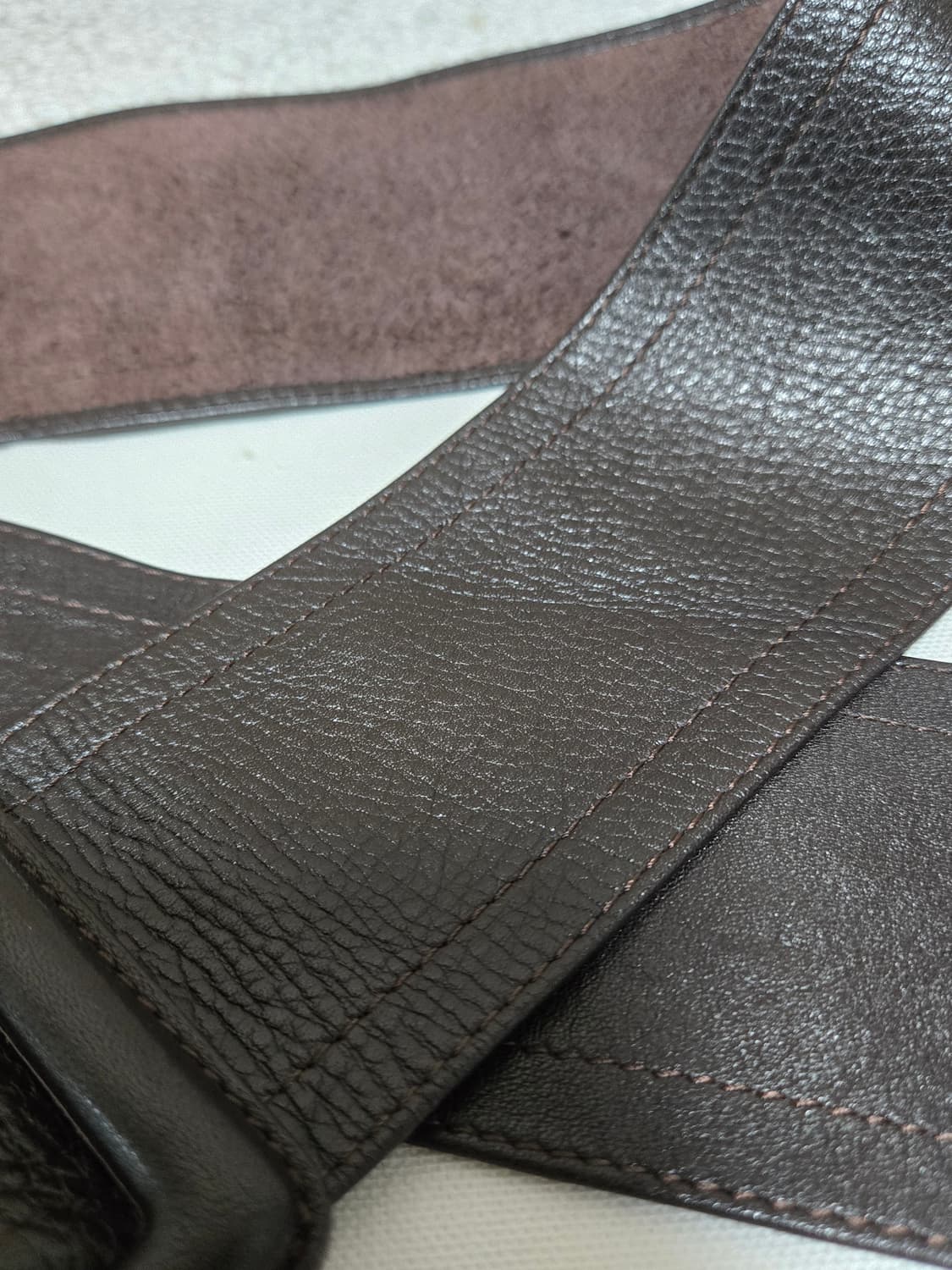 브라운 와이드 가죽벨트 상품이미지2