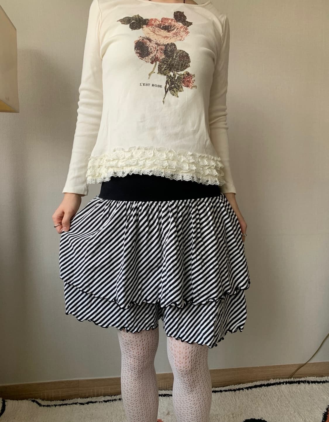 stripe frill pants 상품이미지3