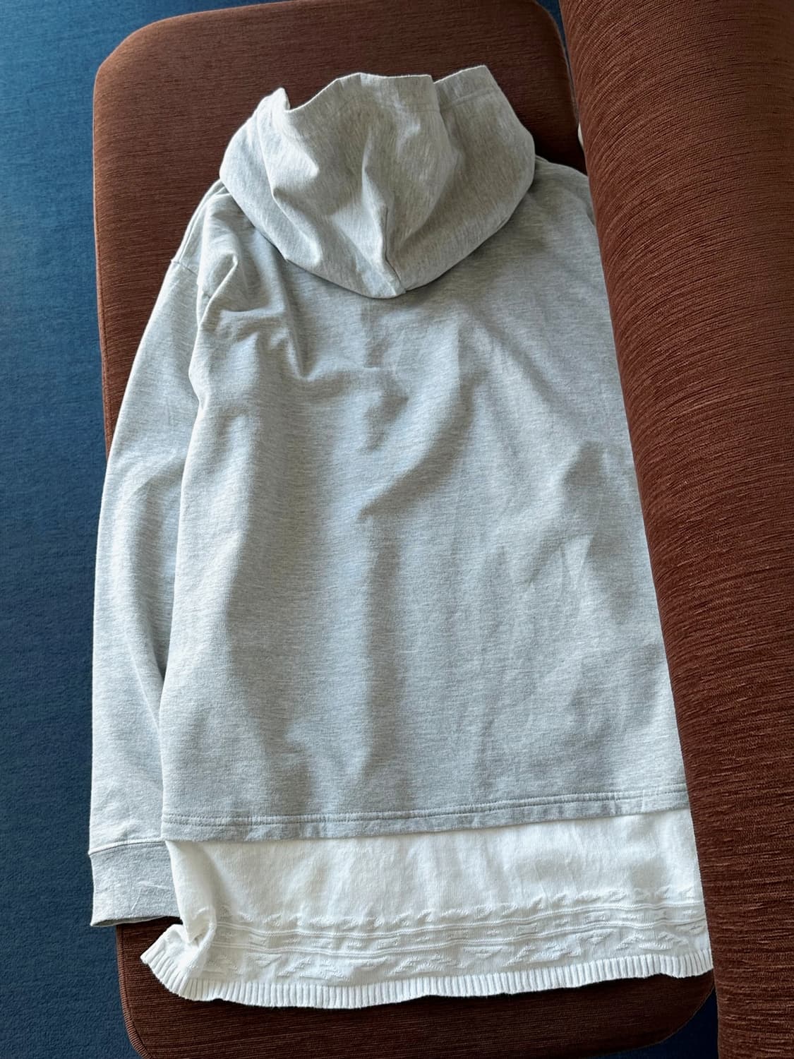 Design fake layered hooded sweat P/O 상품이미지4