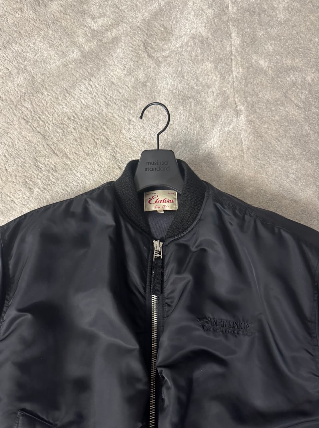 [이티씨이] ETCE 리버시블 오버사이즈 봄버 블랙 S사이즈 상품이미지4