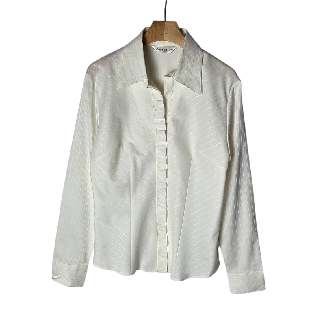 [Cosa de ver] 프릴 오픈카라 블라우스 상품이미지1