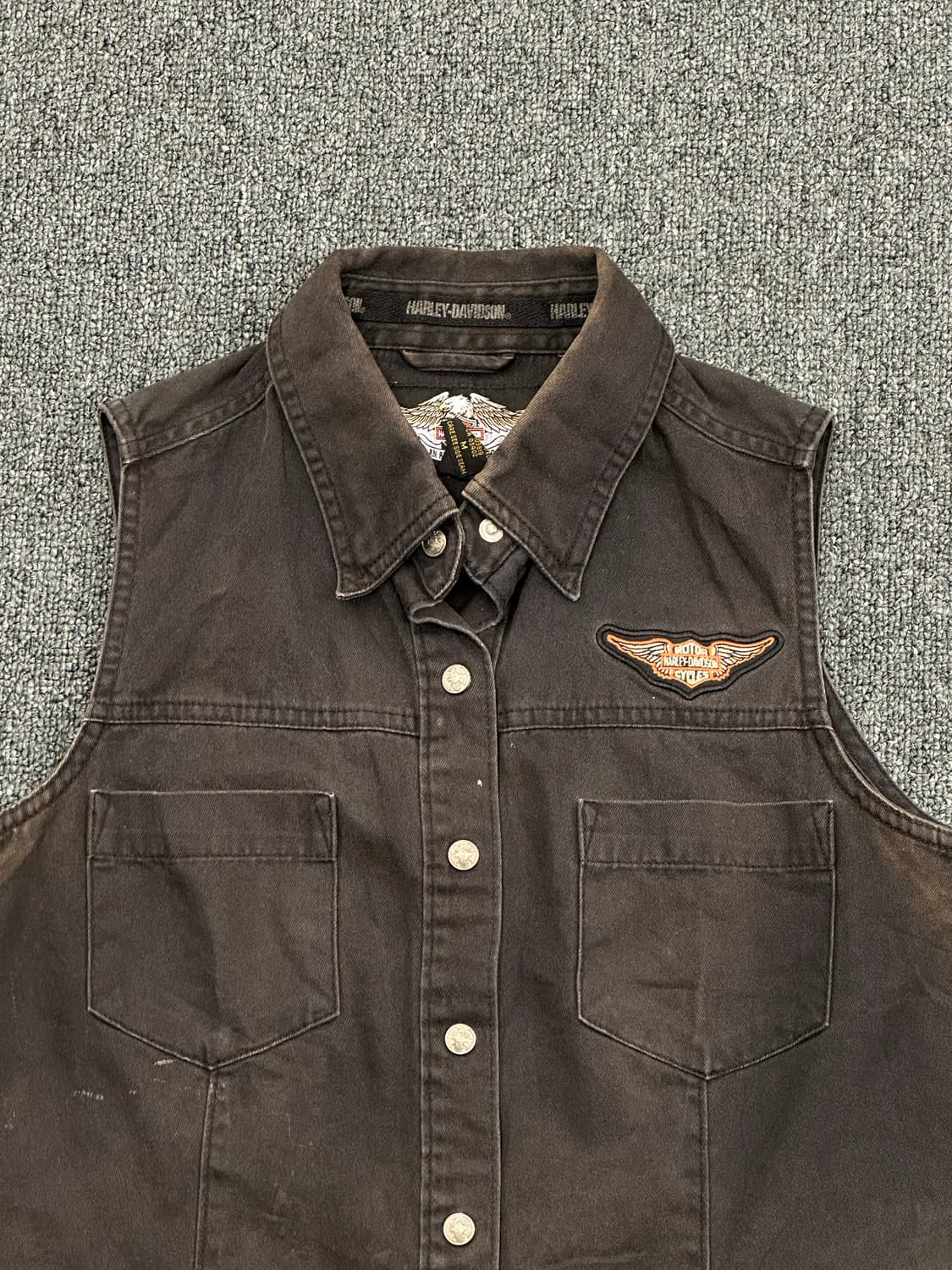 M)할리데이비슨 빈티지 여성 조끼베스트 셔츠 상품이미지3